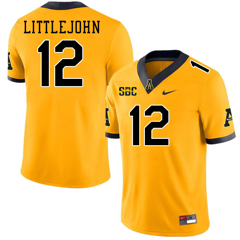 Appalachian State Mountaineers #12 Brayshawn Littlejohn College Football Jerseys Stitched-Gold